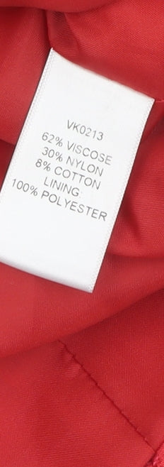 Viyella Women's Red Bouclé Blazer Jacket Size 18