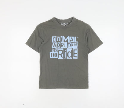 Unisex Adults UK Size XS Animal Grey Jersey T-Shirt