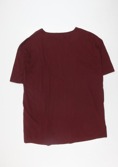 Hush Women's Red Basic T-Shirt Size S Round Neck