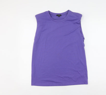 Womens UK Size S Massimo Dutti Purple Basic Tank