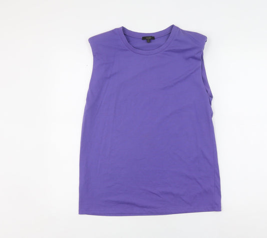 Womens UK Size S Massimo Dutti Purple Basic Tank