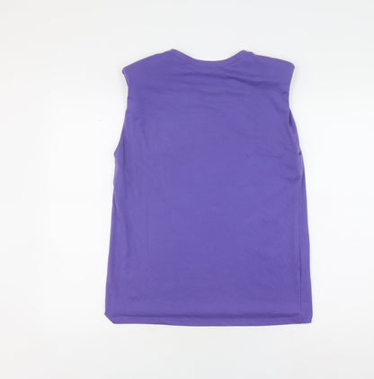 Womens UK Size S Massimo Dutti Purple Basic Tank