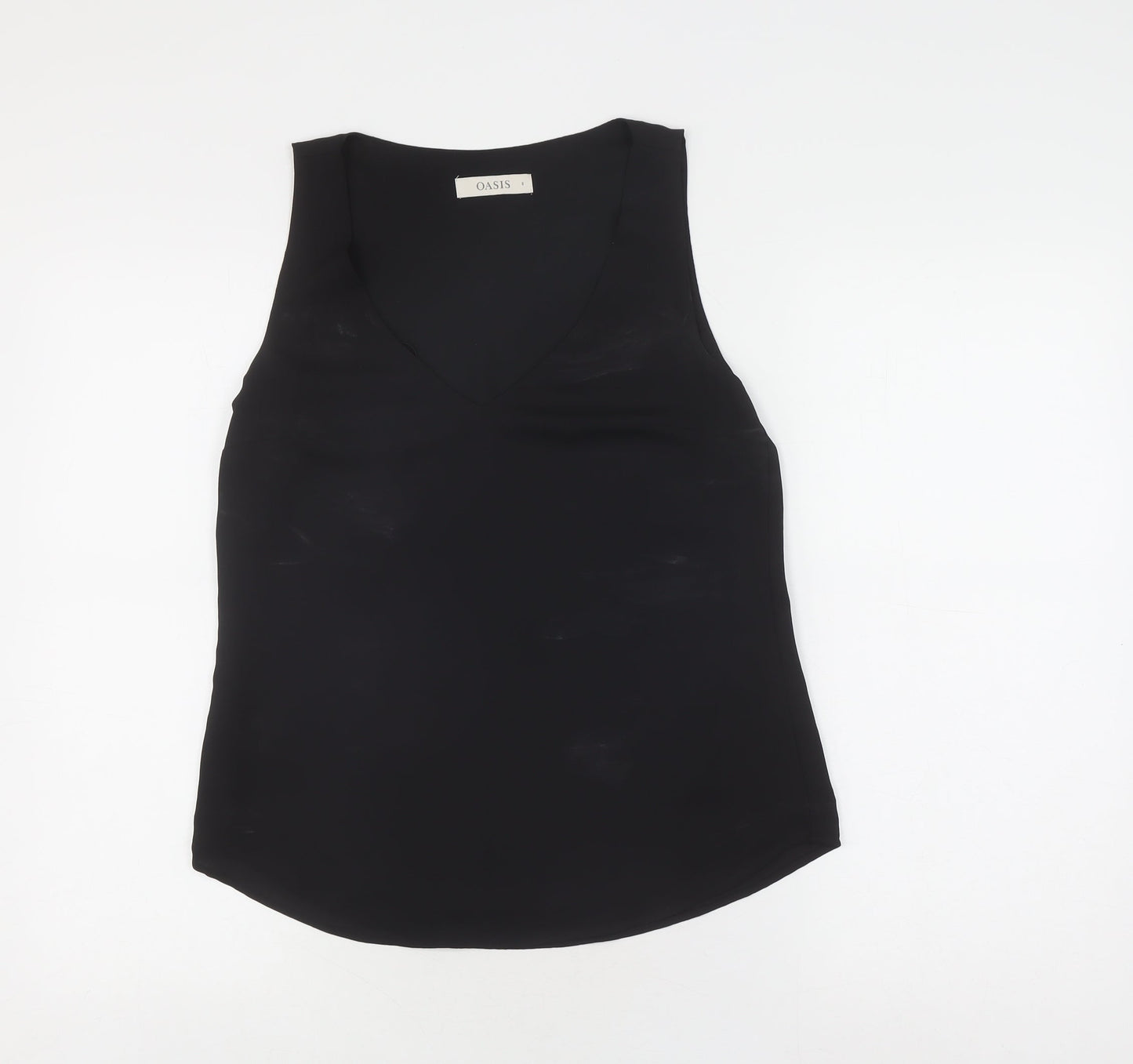 Womens UK Size 8 Oasis Black Basic Tank
