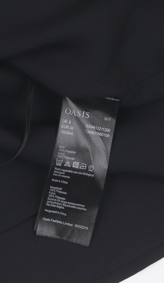 Womens UK Size 8 Oasis Black Basic Tank