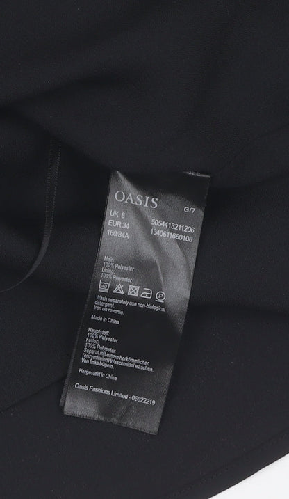 Womens UK Size 8 Oasis Black Basic Tank