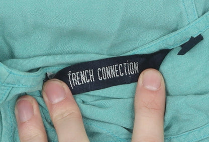 French Connection Women's Green Cotton Dress, M, Sleeveless