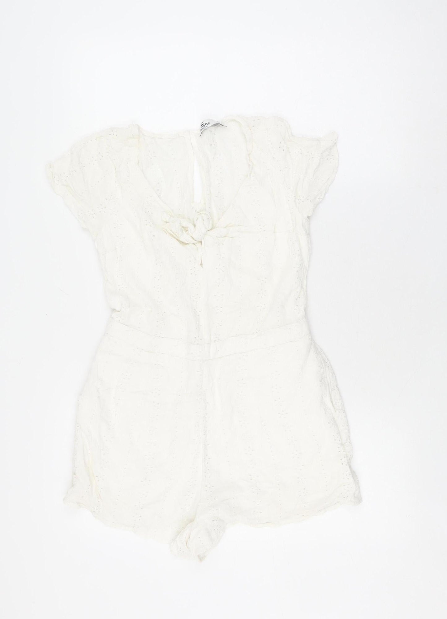 Hollister Women's White Sleeveless Playsuit, M