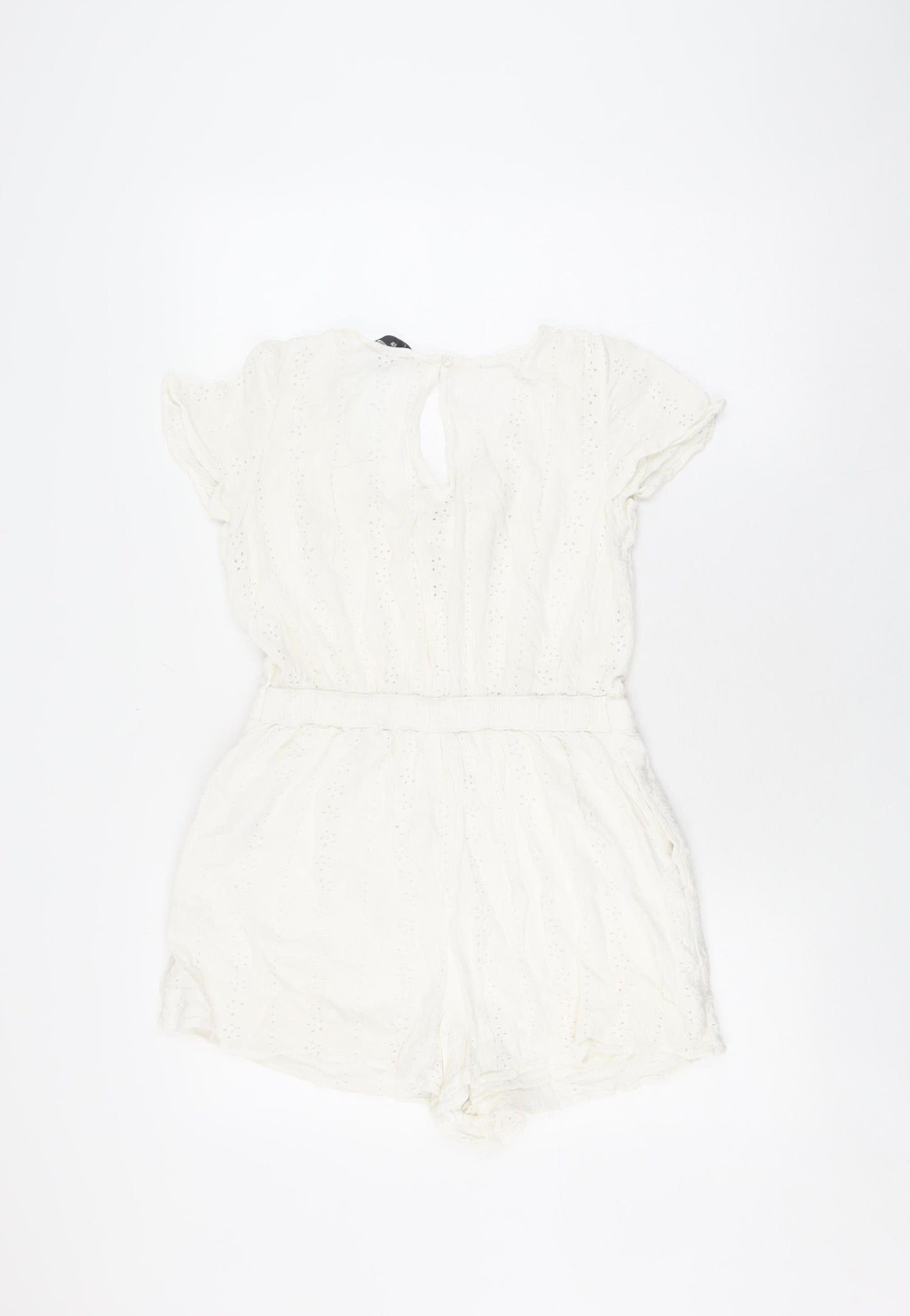 Hollister Women's White Sleeveless Playsuit, M