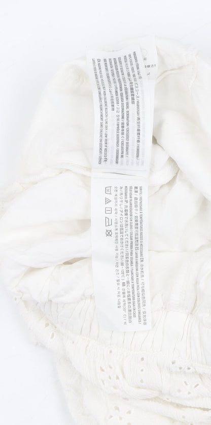 Hollister Women's White Sleeveless Playsuit, M