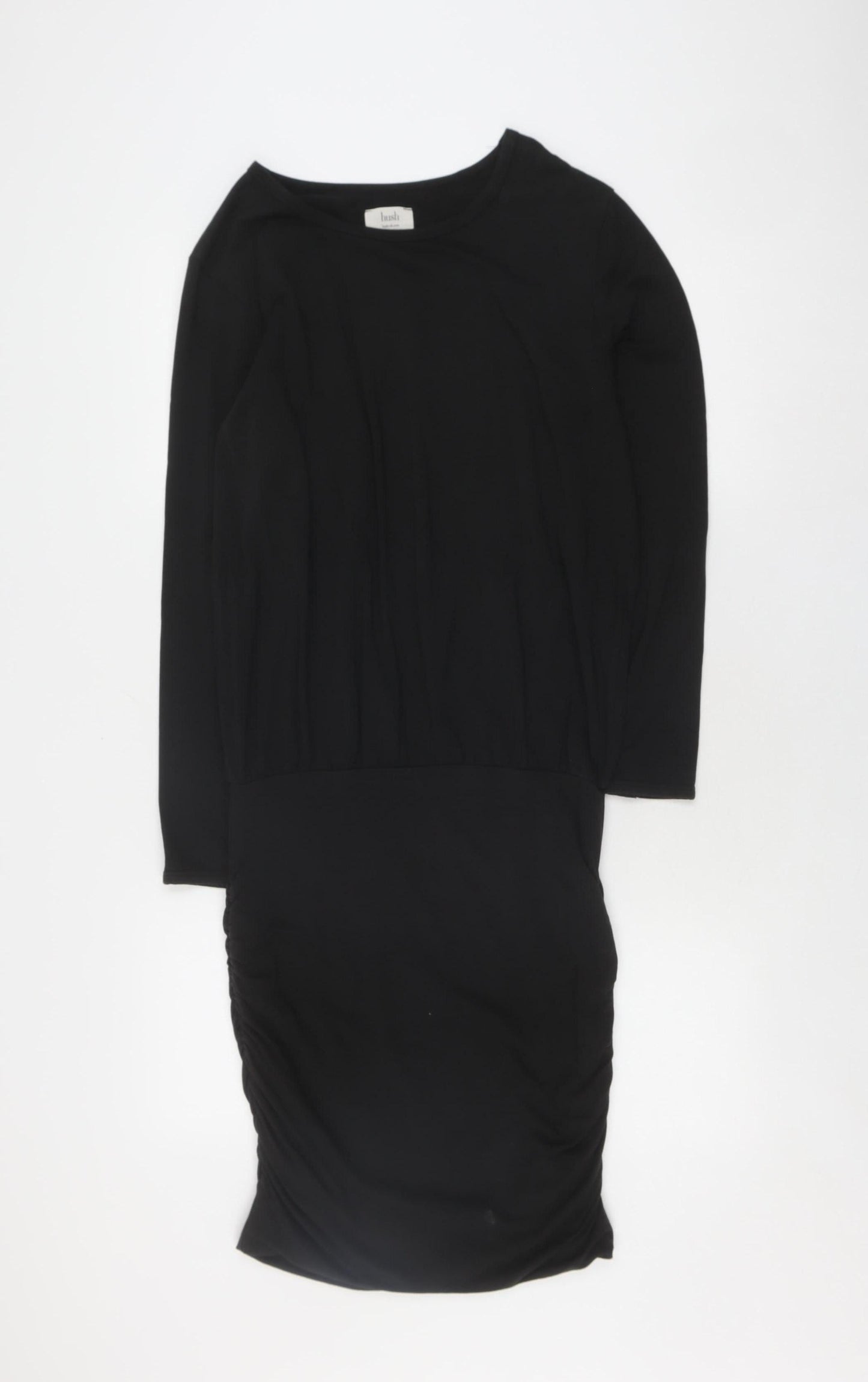 Hush Women's Black Sheath Dress Small 3/4 Sleeve