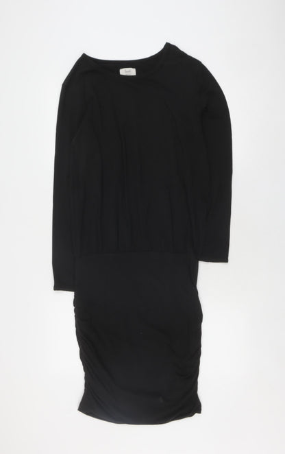 Hush Women's Black Sheath Dress Small 3/4 Sleeve