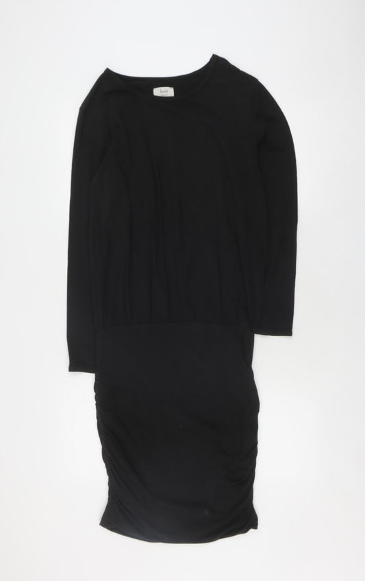 Hush Women's Black Sheath Dress Small 3/4 Sleeve