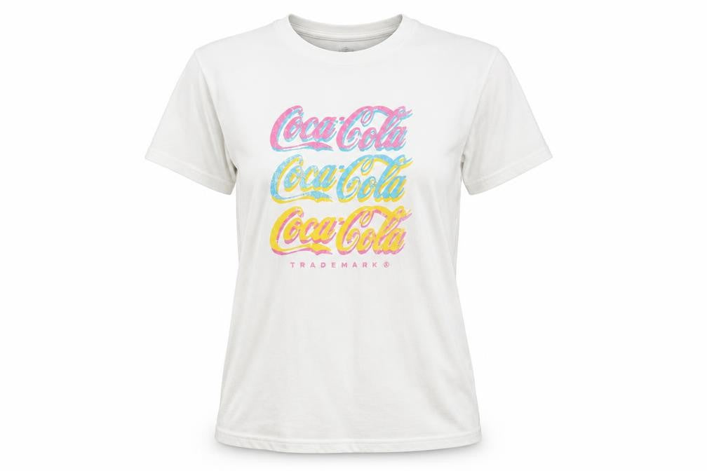 Unisex Adults UK Size M Coca-Cola White Basic T-Shirt