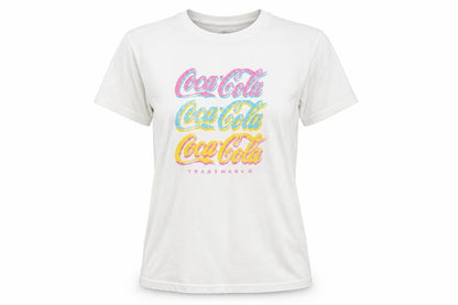 Unisex Adults UK Size M Coca-Cola White Basic T-Shirt