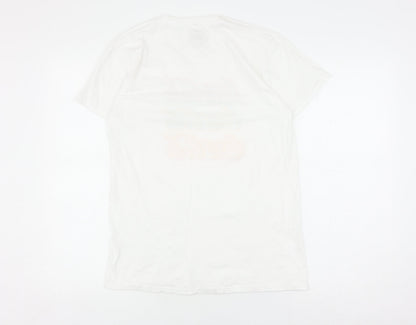 Unisex Adults UK Size M Coca-Cola White Basic T-Shirt