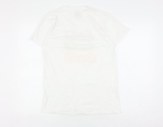 Unisex Adults UK Size M Coca-Cola White Basic T-Shirt