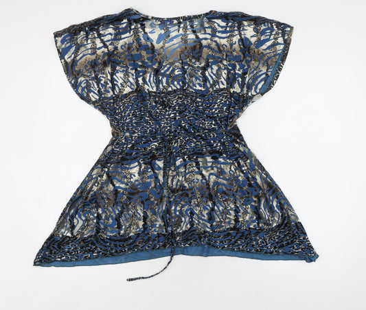 Womens UK Size 14 Marks and Spencer Blue Tunic Blouse