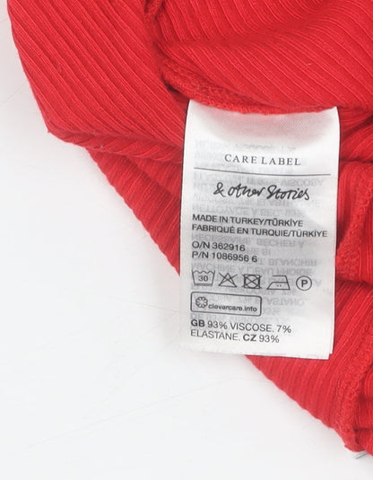 Women's Red Off the Shoulder T-Shirt, S, & Other Stories