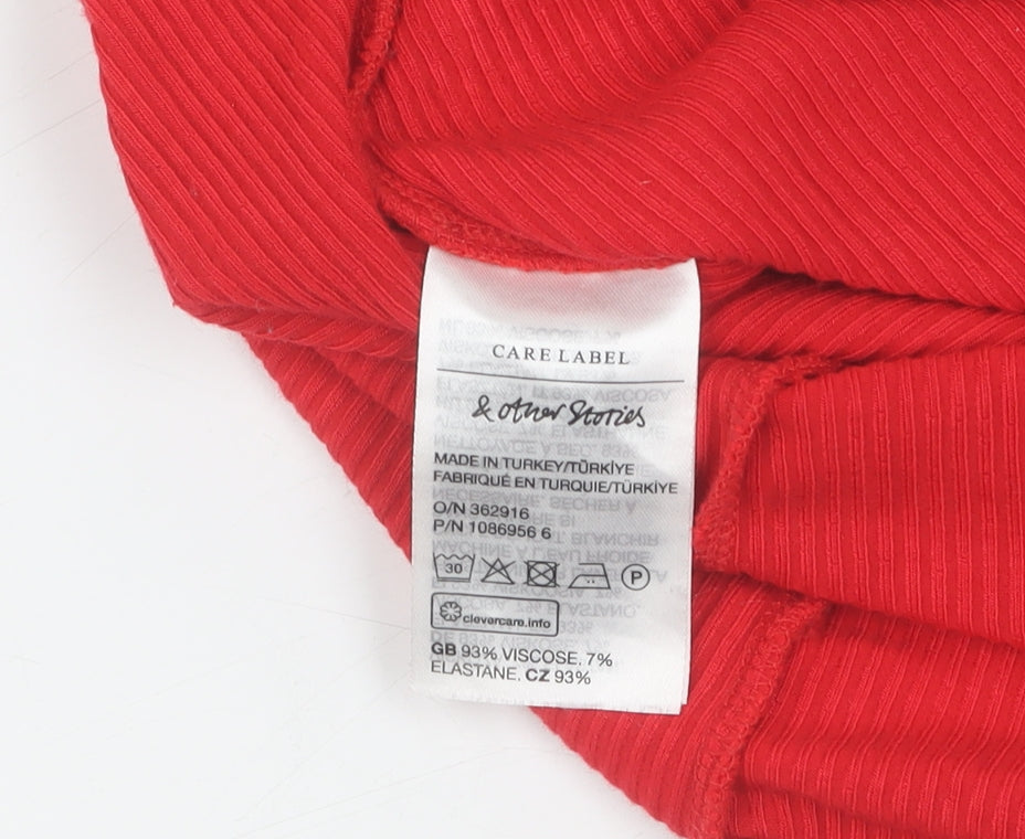 Women's Red Off the Shoulder T-Shirt, S, & Other Stories