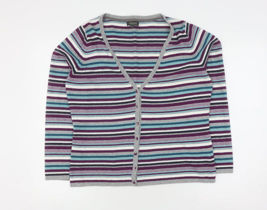 Alexon Women's Multicoloured Striped Cardigan - L