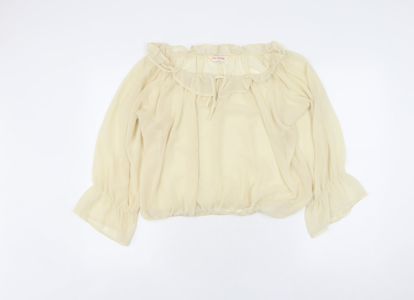 Miss Selfridge Ivory Off Shoulder Blouse - Size 10