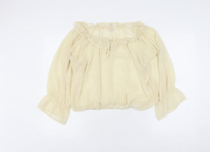 Miss Selfridge Ivory Off Shoulder Blouse - Size 10