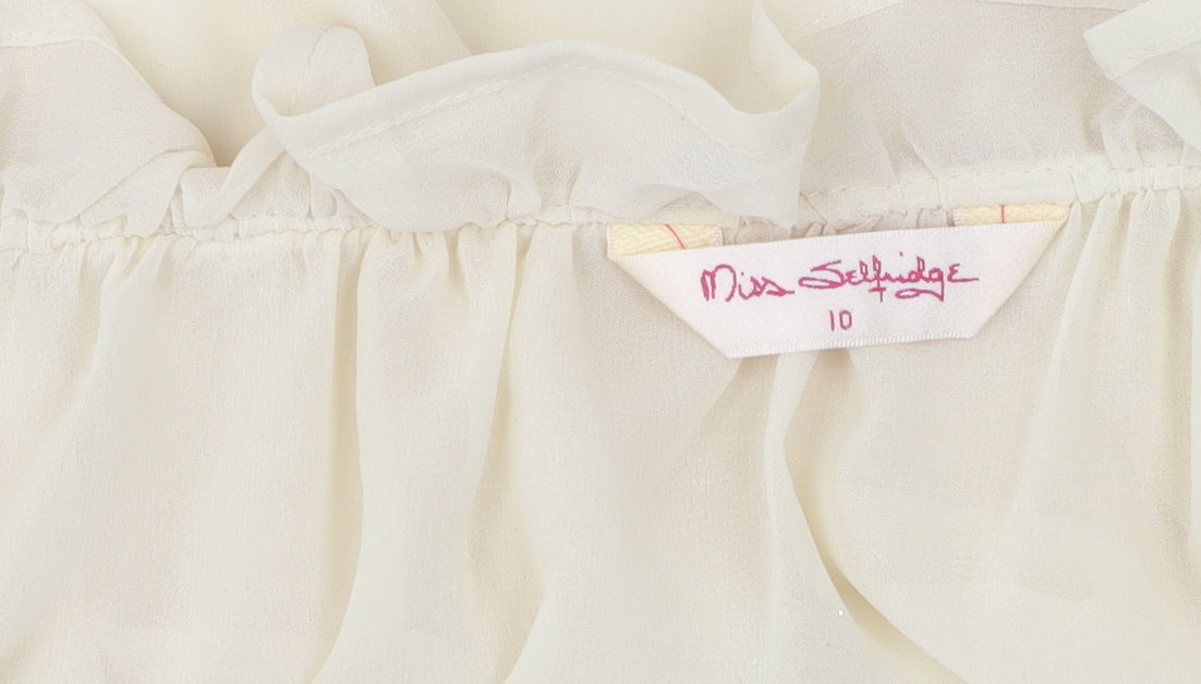 Miss Selfridge Ivory Off Shoulder Blouse - Size 10
