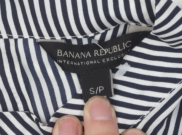 Banana Republic Women's Blue & White Striped Shirt S