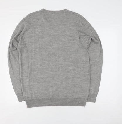 Pierre Cardin Men's Grey V-Neck Pullover Jumper L