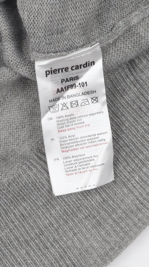 Pierre Cardin Men's Grey V-Neck Pullover Jumper L