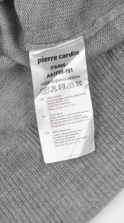 Pierre Cardin Men's Grey V-Neck Pullover Jumper L