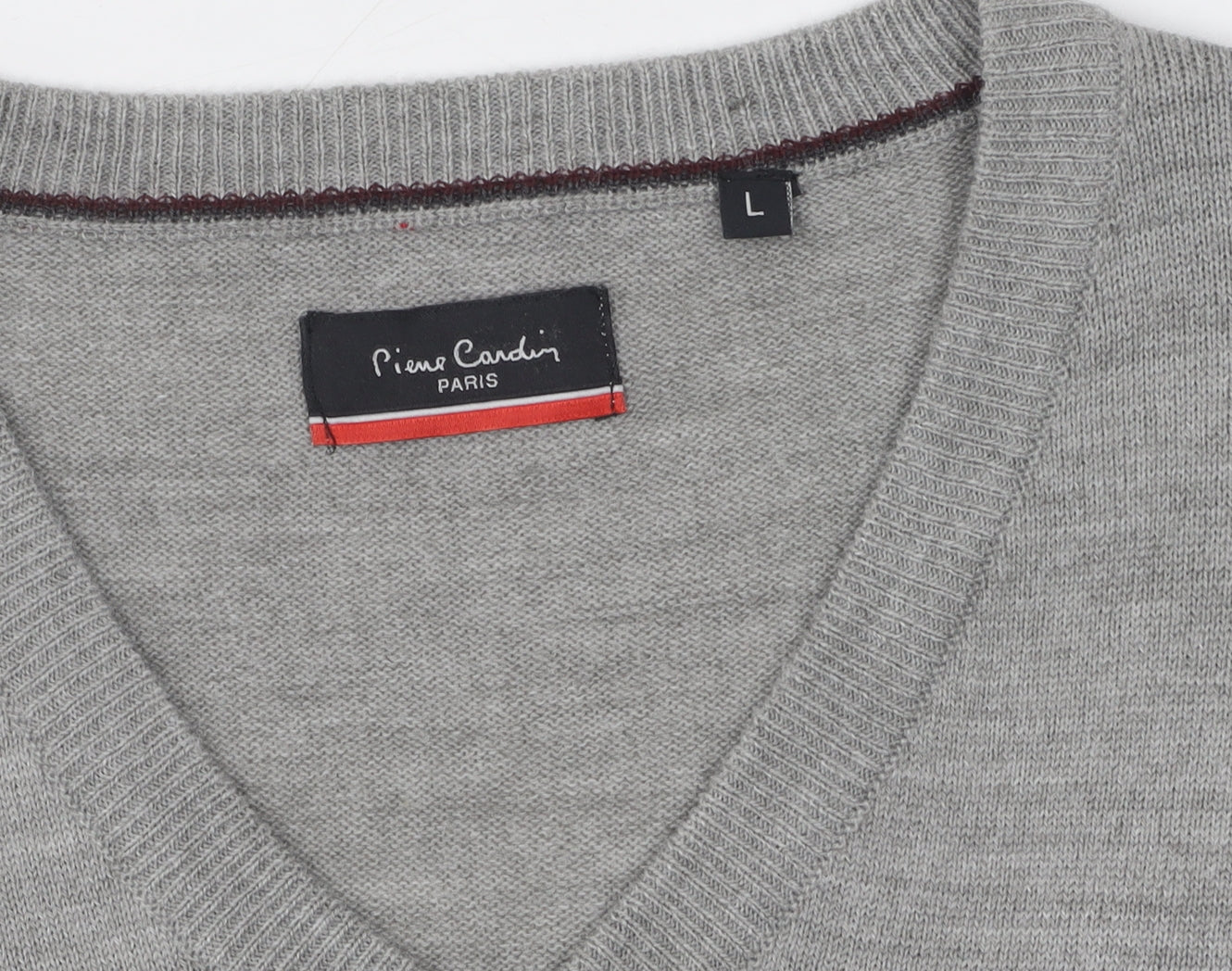 Pierre Cardin Men's Grey V-Neck Pullover Jumper L