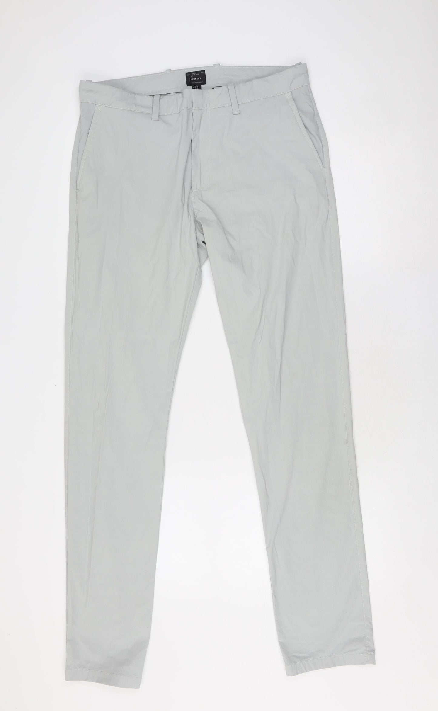 J.Crew Grey Slim Stretch Trousers Unisex Size 33