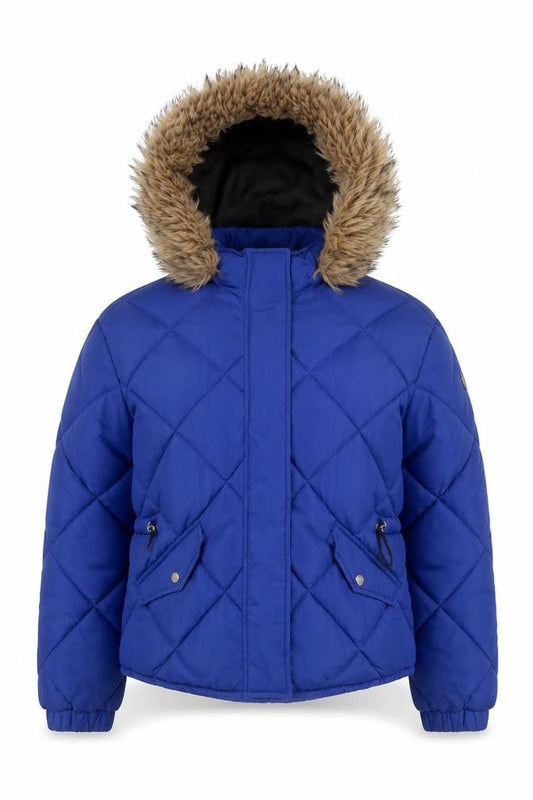 Womens UK Size 8 River Island Blue Puffer Jacket