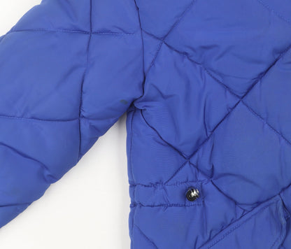 Womens UK Size 8 River Island Blue Puffer Jacket