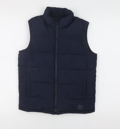 Gap Boys Blue Puffer Jacket 8-9 Years Sleeveless Winter Warm