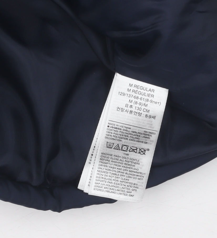 Gap Boys Blue Puffer Jacket 8-9 Years Sleeveless Winter Warm