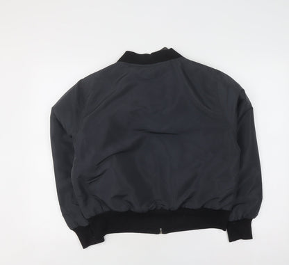 Mens UK Size L Rising Black Bomber Jacket