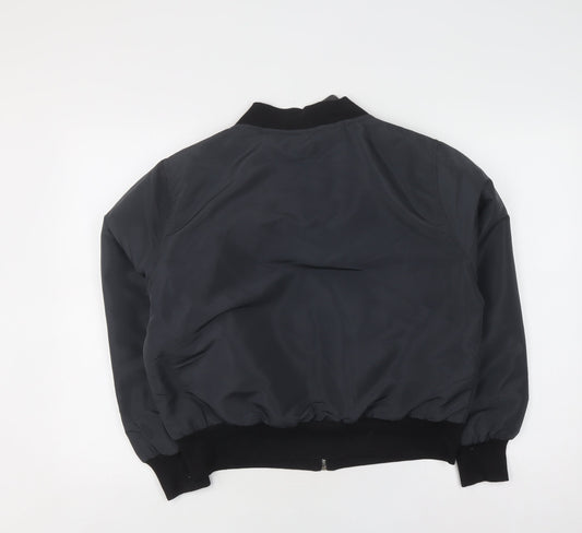 Mens UK Size L Rising Black Bomber Jacket