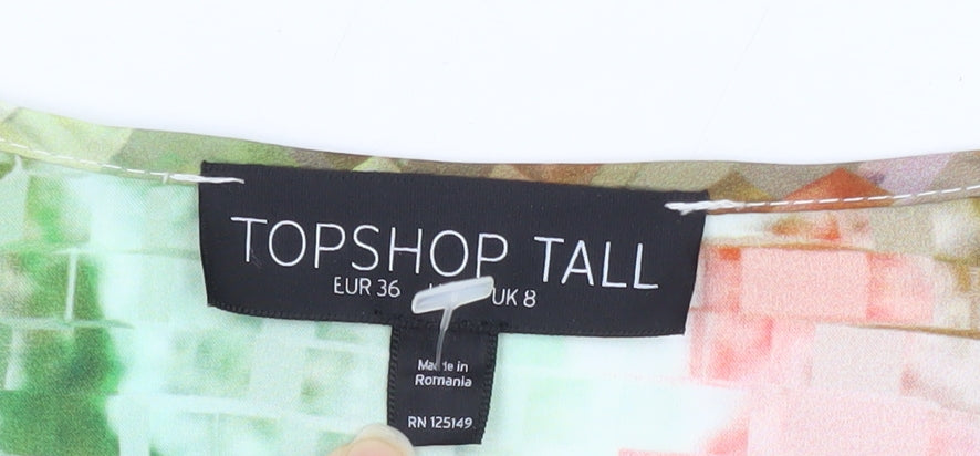 Womens UK Size 8 Topshop Multicoloured Basic Blouse