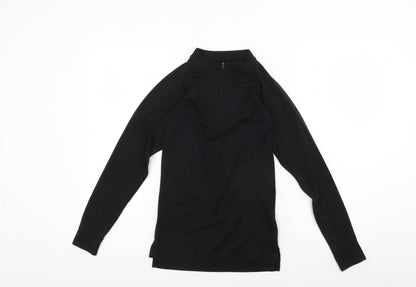Trespass Boys Black Long Sleeve 1/4 Zip Pullover T-Shirt