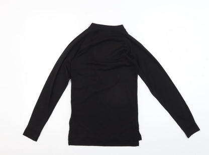 Trespass Boys Black Long Sleeve 1/4 Zip Pullover T-Shirt