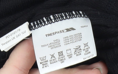 Trespass Boys Black Long Sleeve 1/4 Zip Pullover T-Shirt