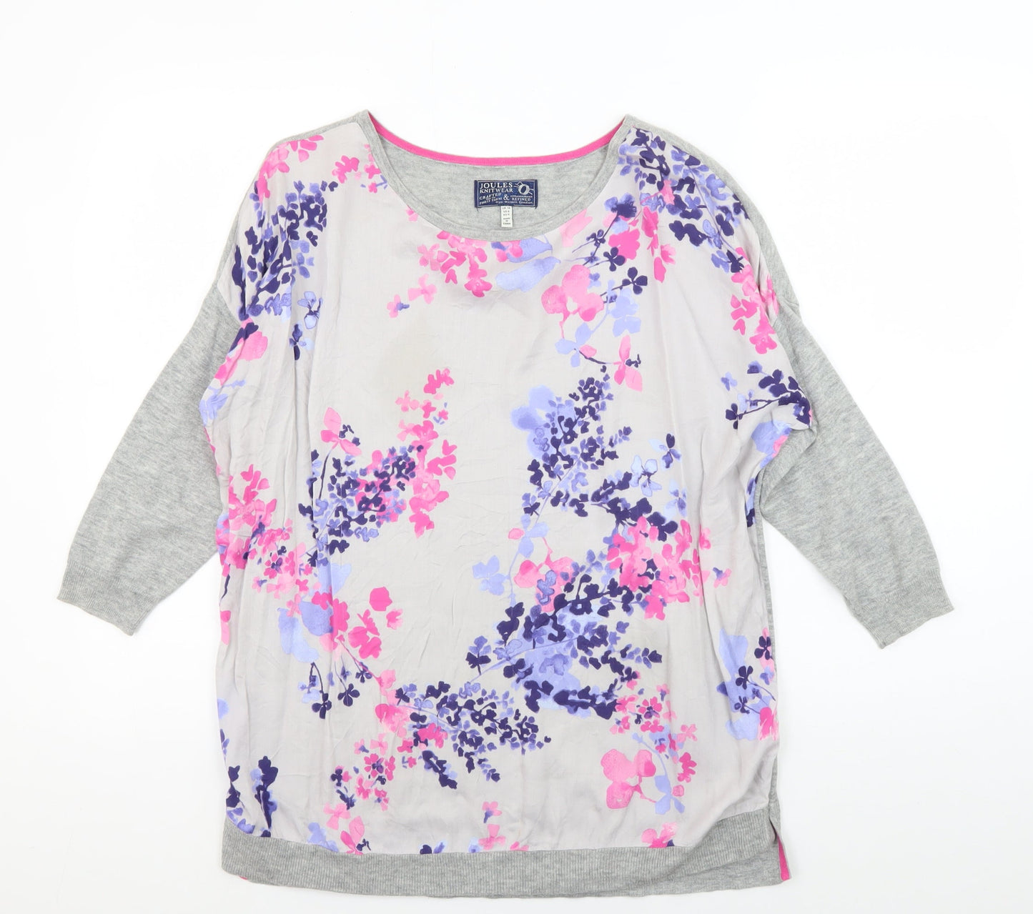 Womens UK Size 10 Joules Grey Jersey T-Shirt