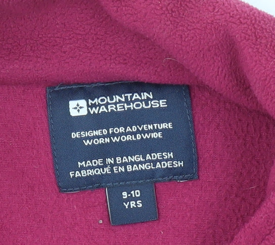 Mountain Warehouse Girls Red 9-10 Fleece Zip Sweatshirt