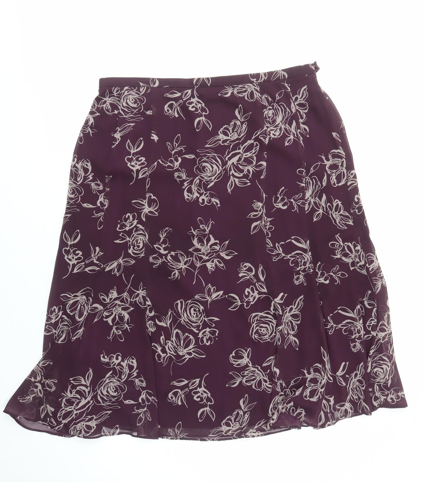 Jacques Vert Women's Purple Floral A-Line Midi Skirt