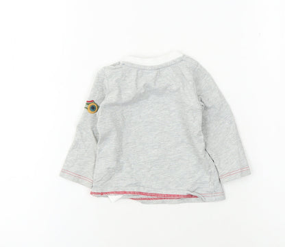 Jasper Conran Grey Unisex Baby T-Shirt, 6-9 Months, Long Sleeve