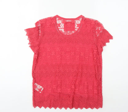 Womens UK Size S Lonsdale Red Jersey T-Shirt
