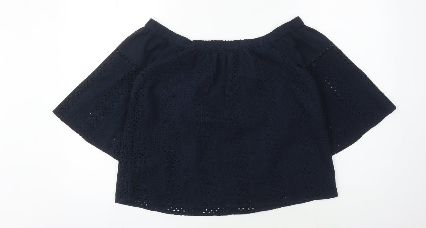 Abercrombie & Fitch Blue Off Shoulder Blouse Women S