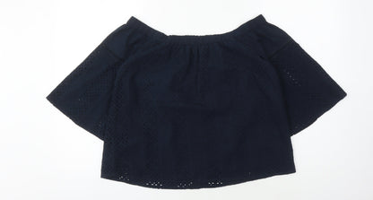 Abercrombie & Fitch Blue Off Shoulder Blouse Women S